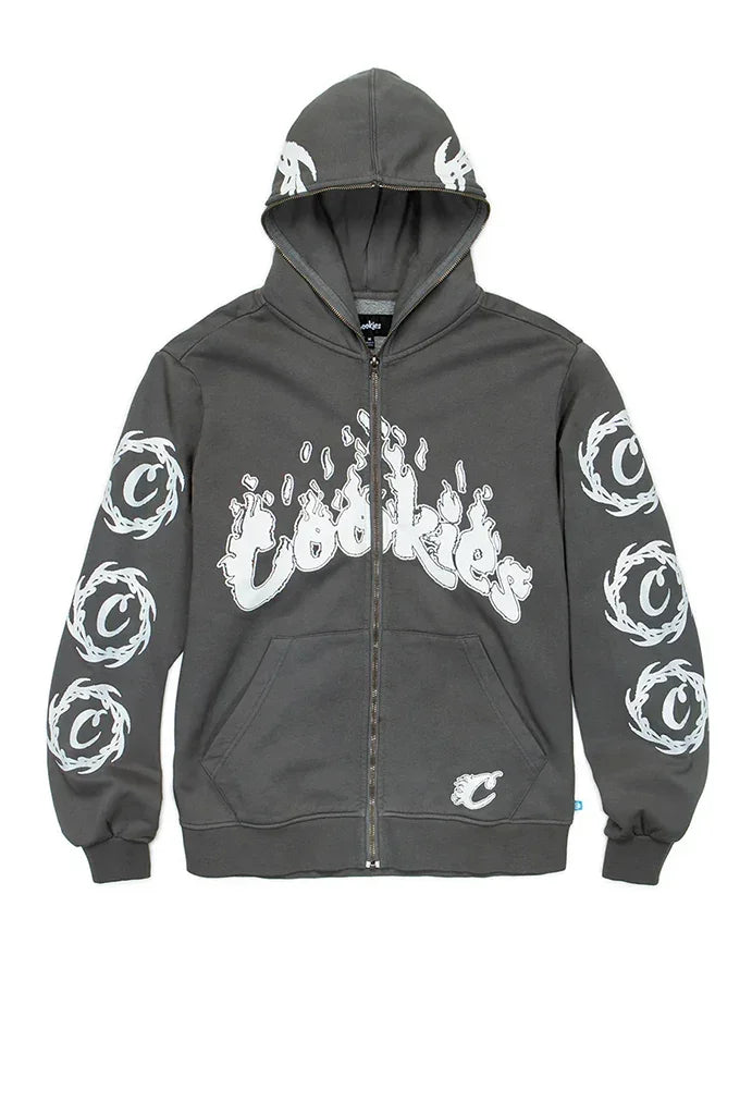 Cookies Slow Burn Pigment Dyed Zip Fleece Hoodie – Mainland Skate Cookies Slow Burn Pigment Dyed Zip Fleece Hoodie – Mainland Skate