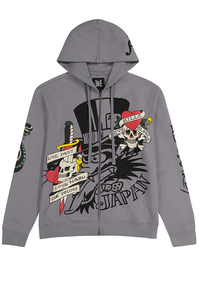 Ed Hardy LKS Skull Men's Zip Up Hoodie – Mainland Skate & Surf Ed Hardy LKS Skull Men's Zip Up Hoodie – Mainland Skate & Surf
