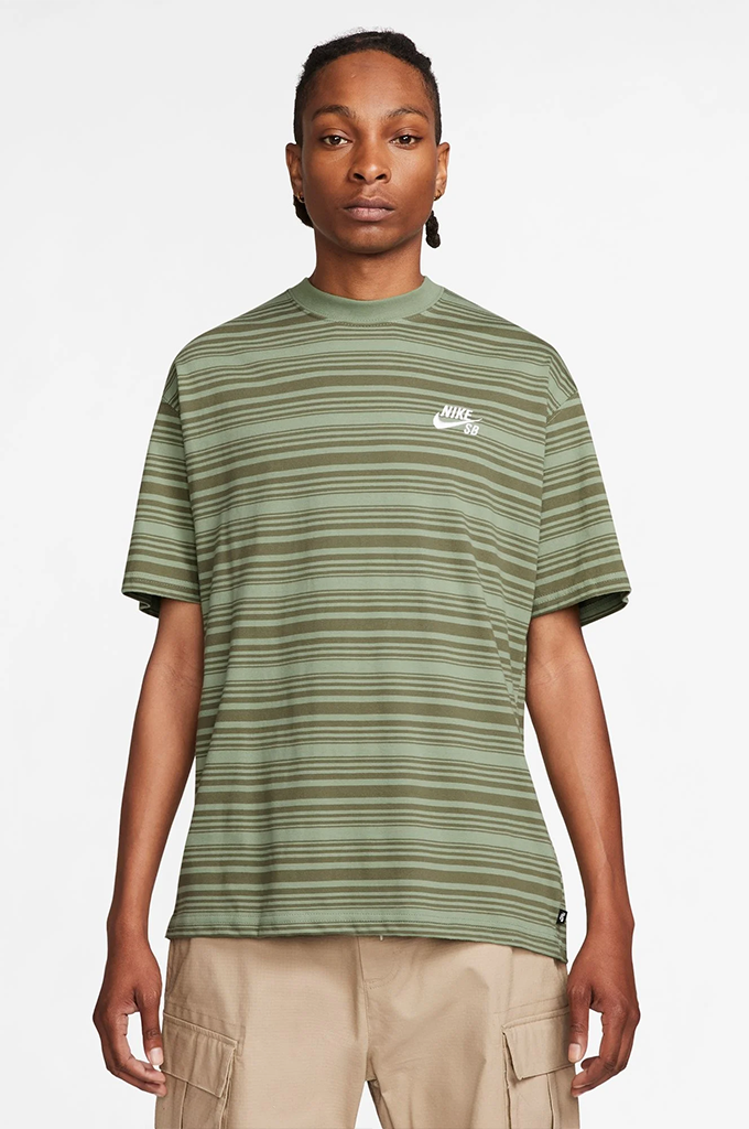 Nike SB Max90 Striped T Shirt Oil Green L