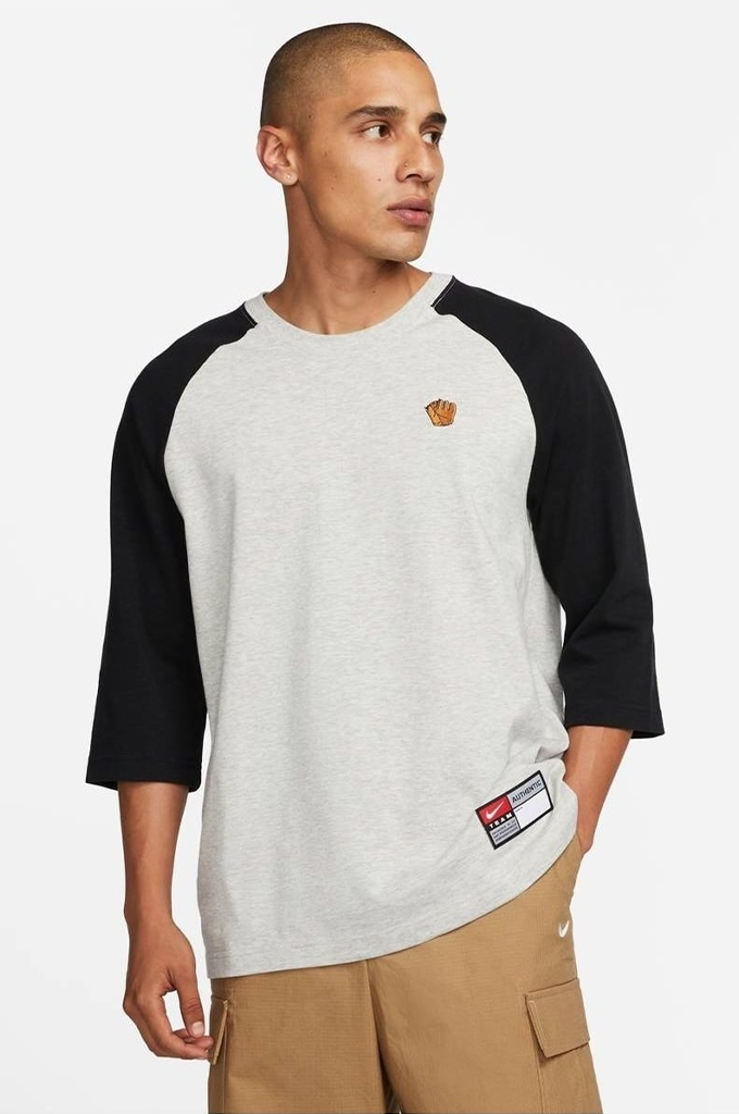 Nike SB Raglan Skate T Shirt Grey Heather Black