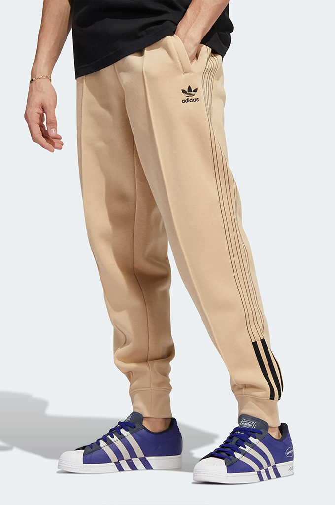 Adidas Fleece SST Track Pants Magic Beige Black S