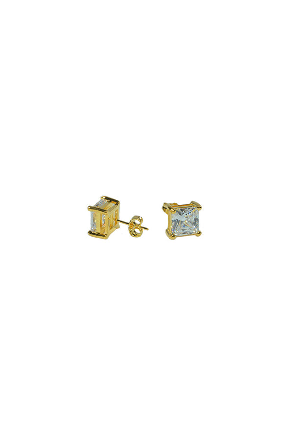 Aicon 18k Yellow Gold Square Earrings 8mm