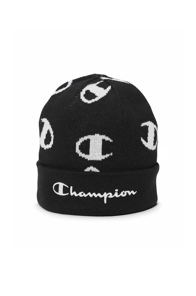 Champion Life Beanie Script Logo Black White