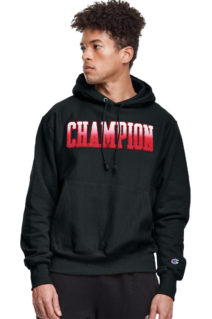 CHAMPION REVERSE popular WEAVE HOODIE, OMBRE BLOCK APPLIQUE LOGO