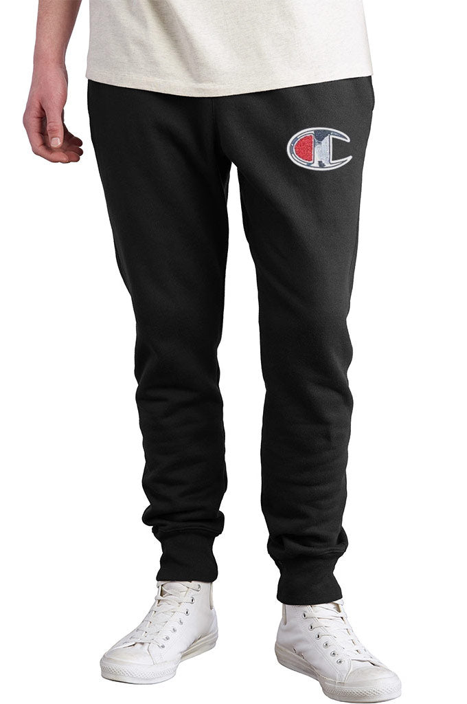 Champion Reverse Weave Chenille Big C Jogger Black Size XXL