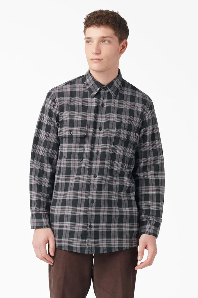 メンズウェア PREMIUM FLANNEL CHECK L/S SHIRT GRAY Dickies FLEX Regular Fit Flannel Shirt – Mainland Skate & Surf