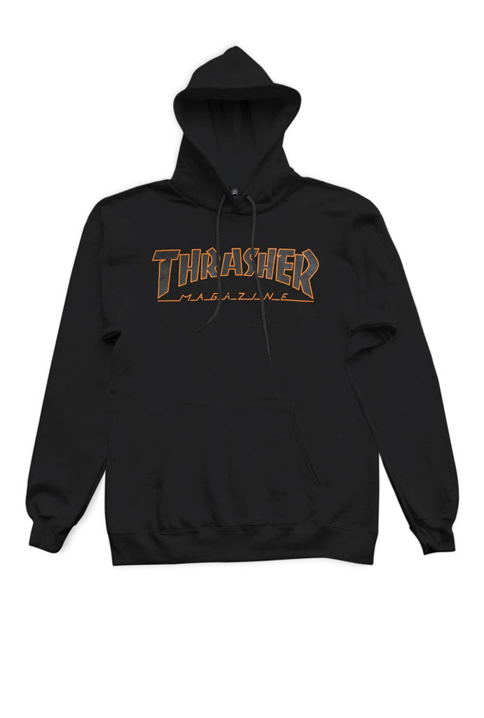 Mens black thrasher hoodie hotsell