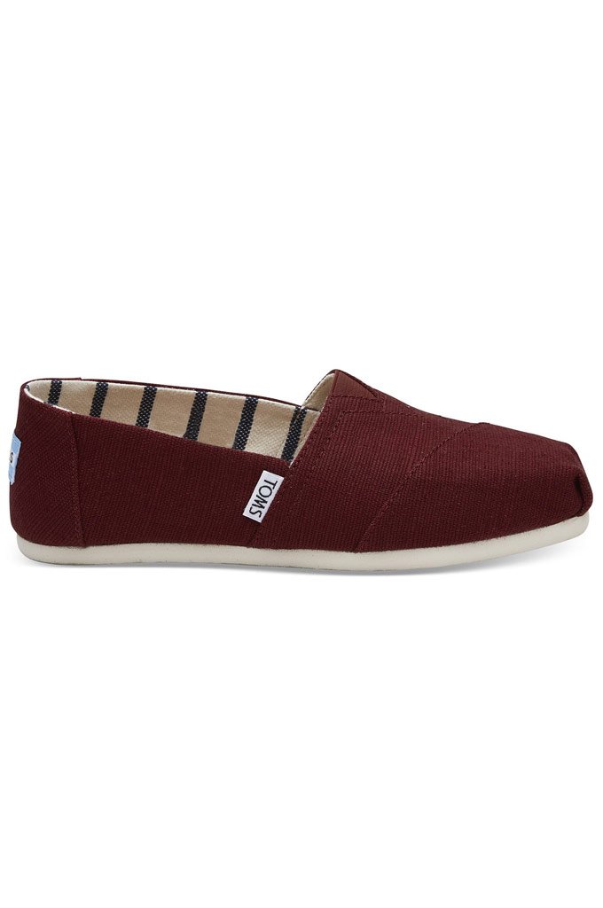 TOMS Women s Heritage Canvas Classics Shoes Black Cherry 7.5