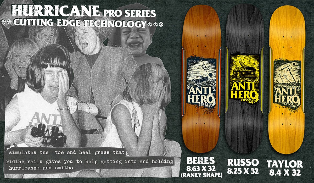 Anti Hero Hurricane Pro Deck Series - Mainland Skate & Surf