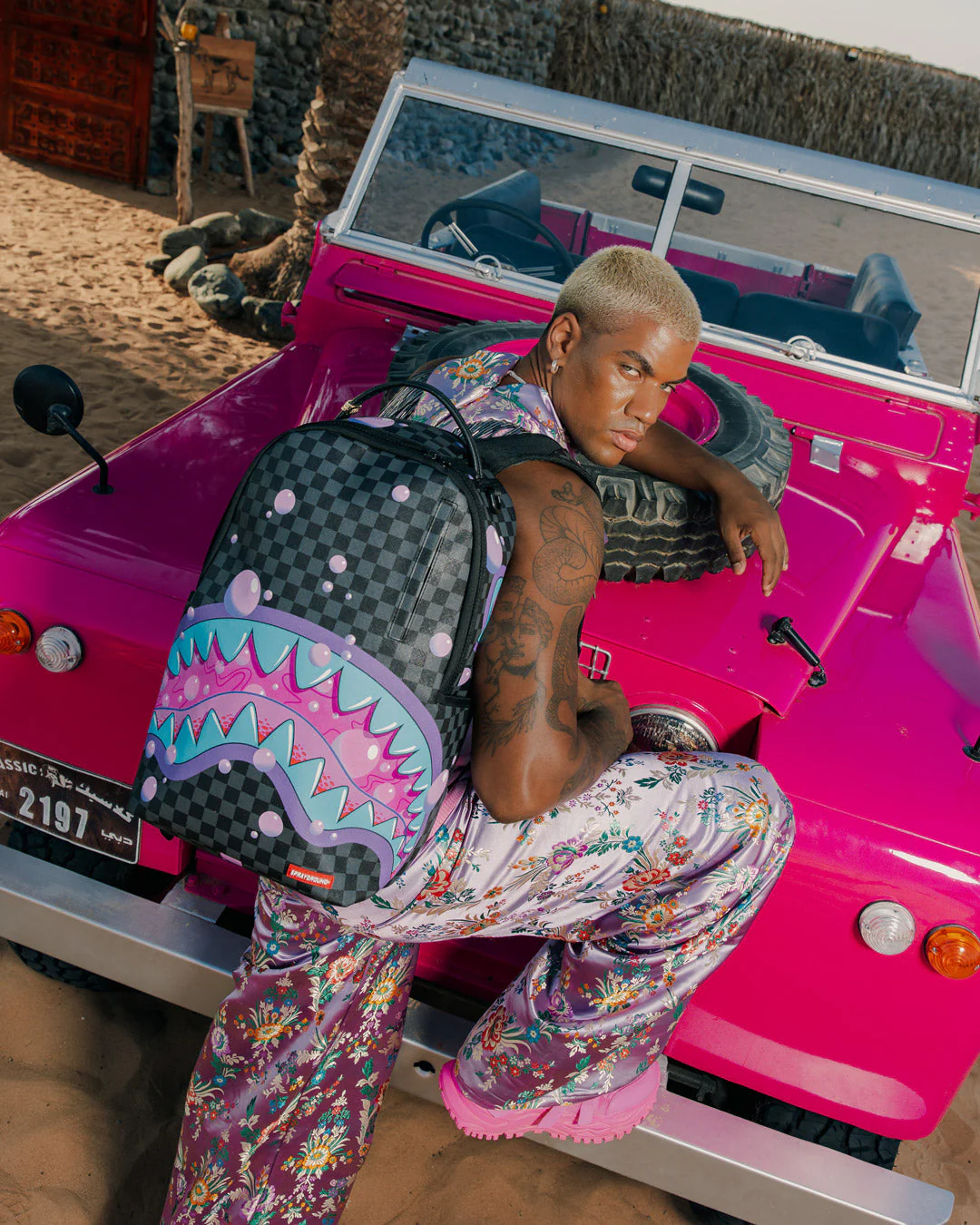 Sprayground Purple Slime Takeover Backpack