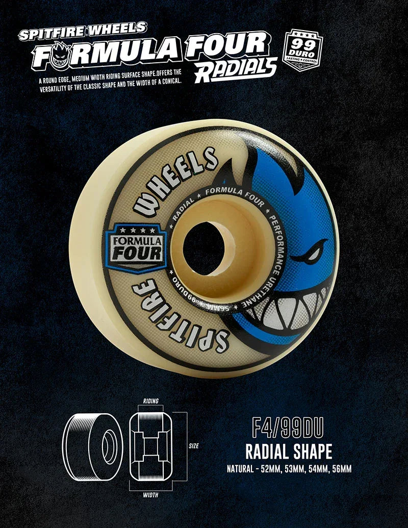 Spitfire F4 99D Radial Wheels 53mm – Mainland Skate & Surf