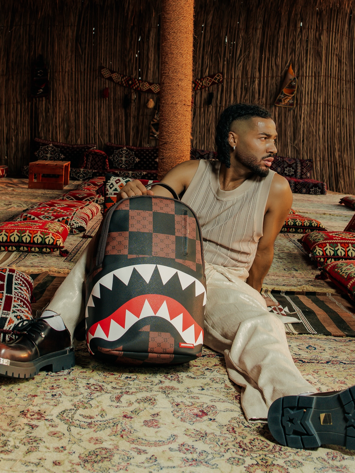 Sprayground Enlarged Check Paris That Big Check Shark Backpack