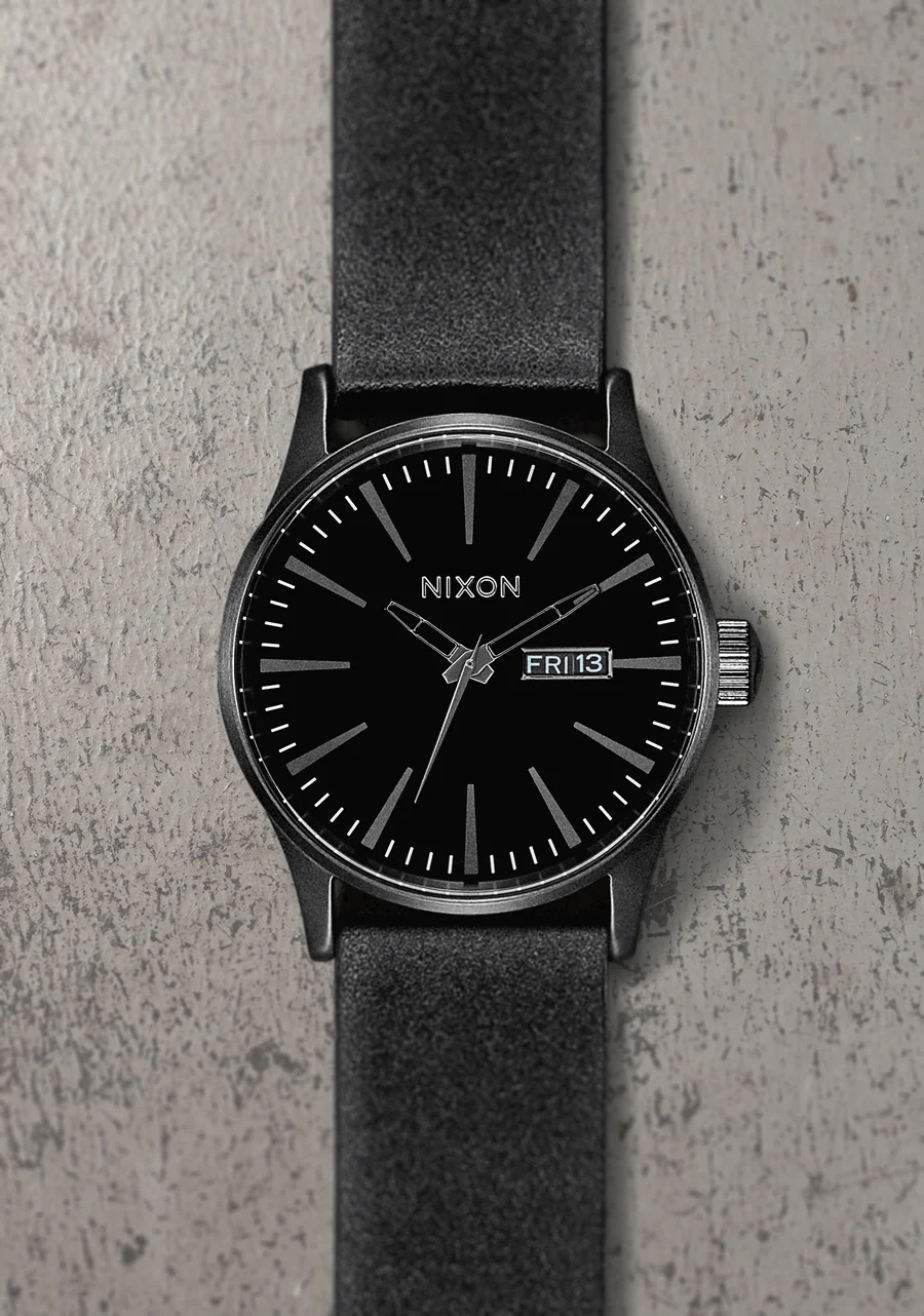 Nixon Sentry Leather Watch