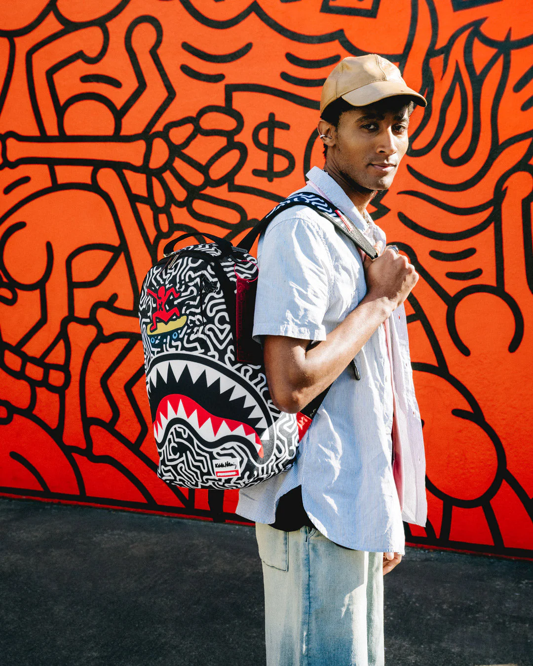 Sprayground Keith Haring Skater Guy Print DLXSV Backpack