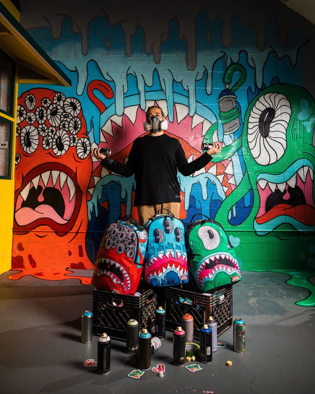 Sprayground X Rodri Designs Jorge Rodriguez Eyez Monster DLXSV Backpack