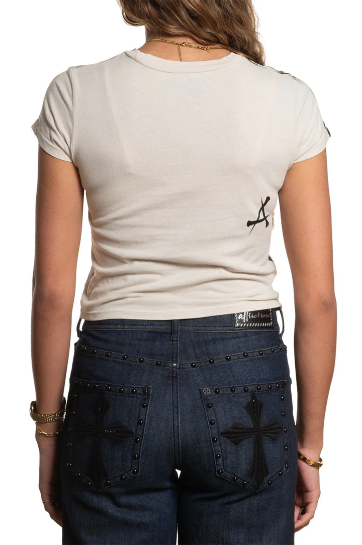 Affliction Women's Indian Chief Short Sleeve Baby Tee