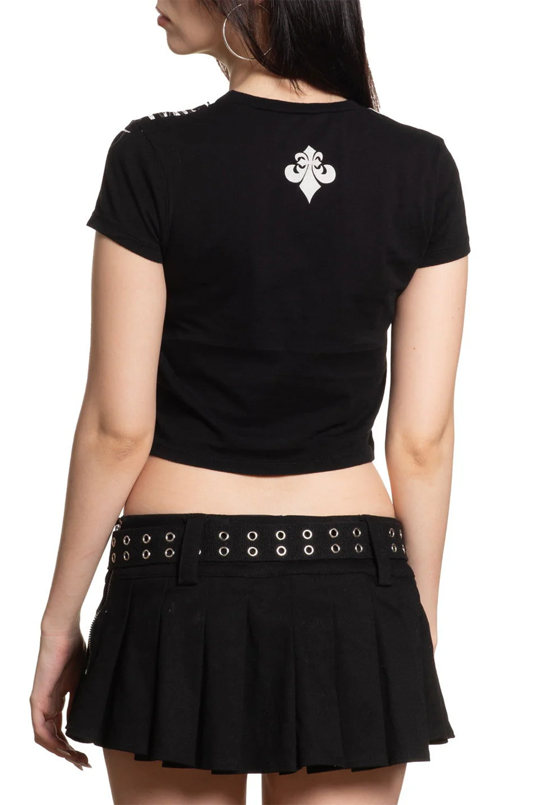 Affliction Women's Skeleton Cropped Baby Tee