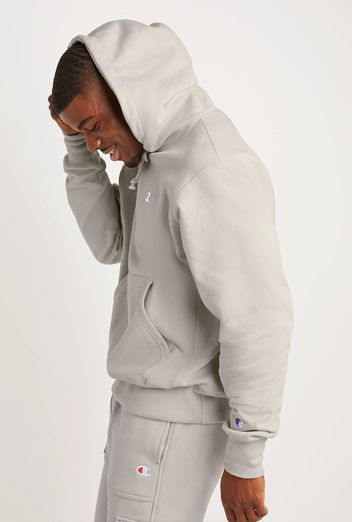 Champion hoodie side logo clearance