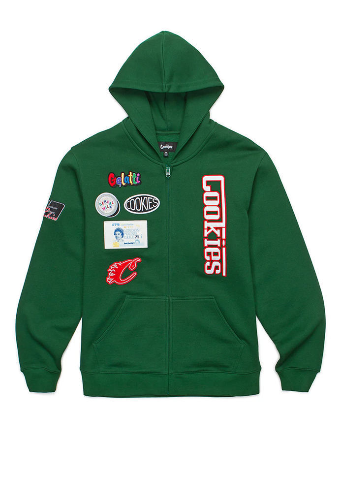 Cookies Enzo Zip Fleece Hoodie Forest Green M