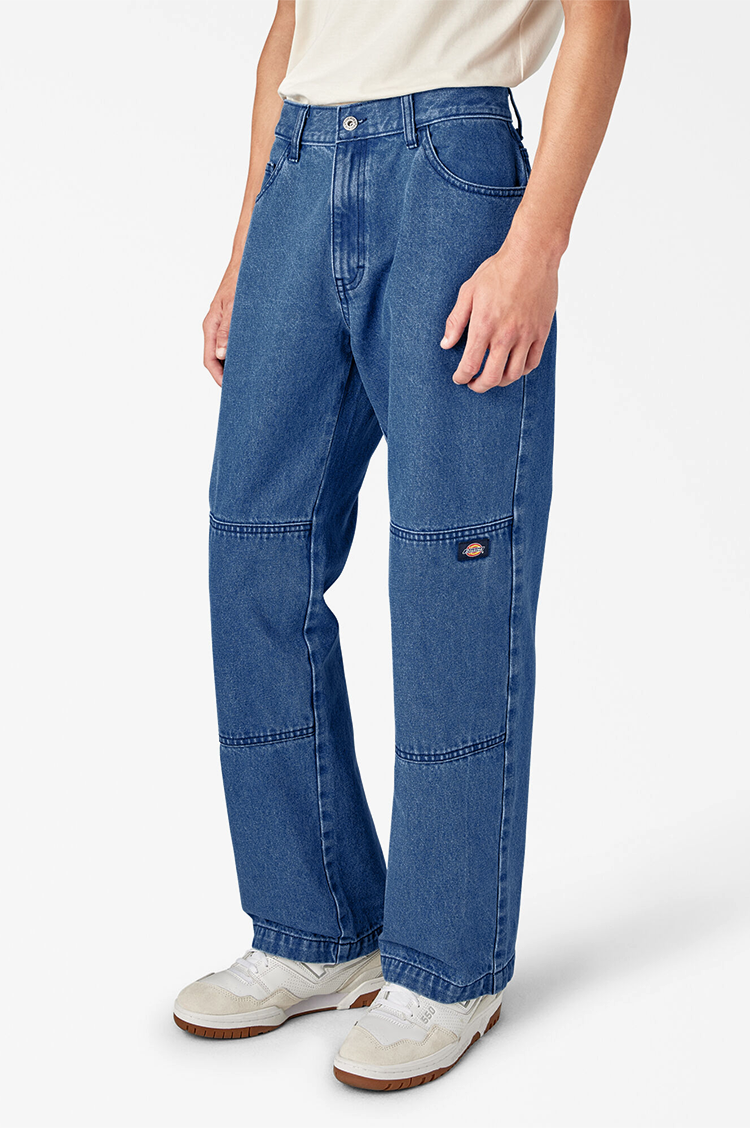 Men's Jeans Wide Leg Loose Casual Work Cargo Pants Denim Trousers Vintage  Style | eBay
