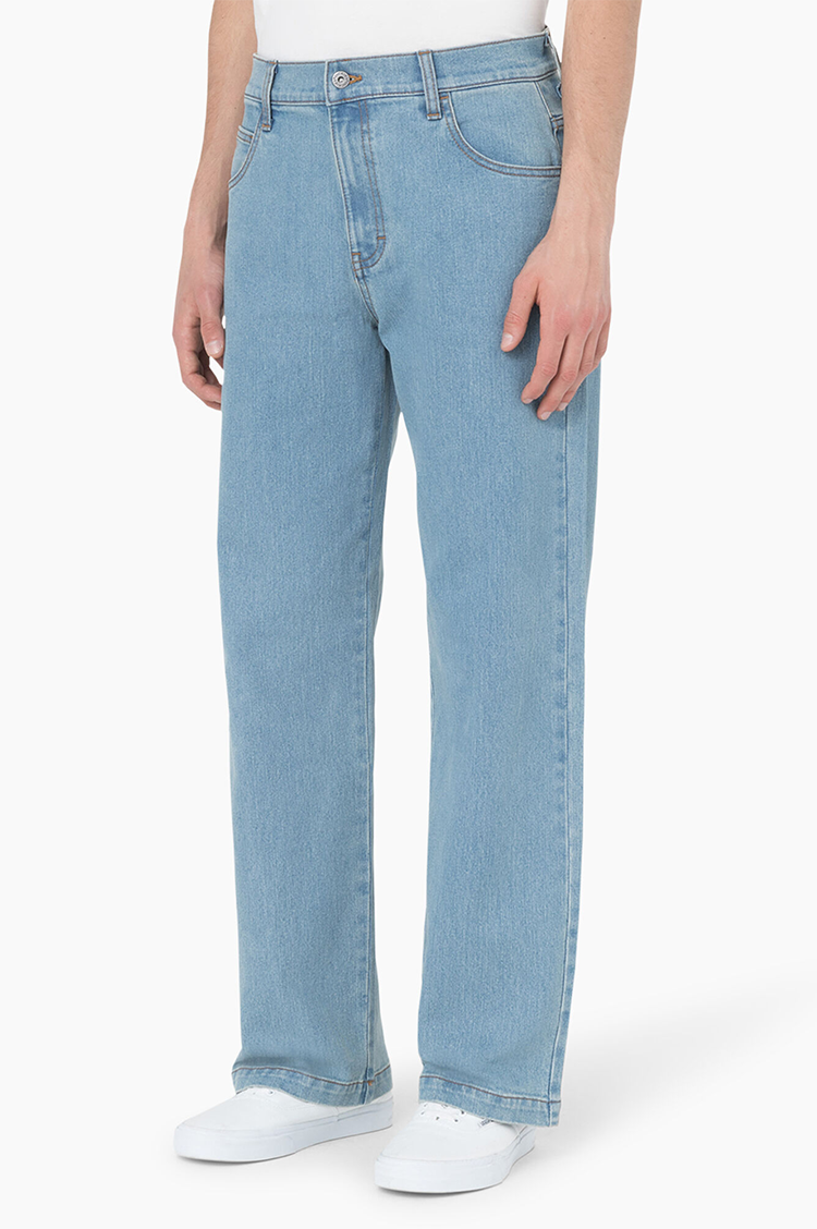 ASOS DESIGN lightweight dad jeans with split in blue | ASOS