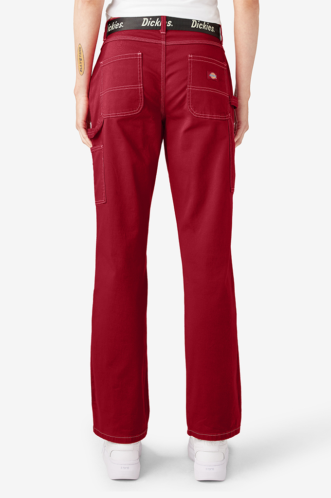 Dickies Girls Red Work Pants Kids Size 6 Straight Leg Elastic Inner  Waistband