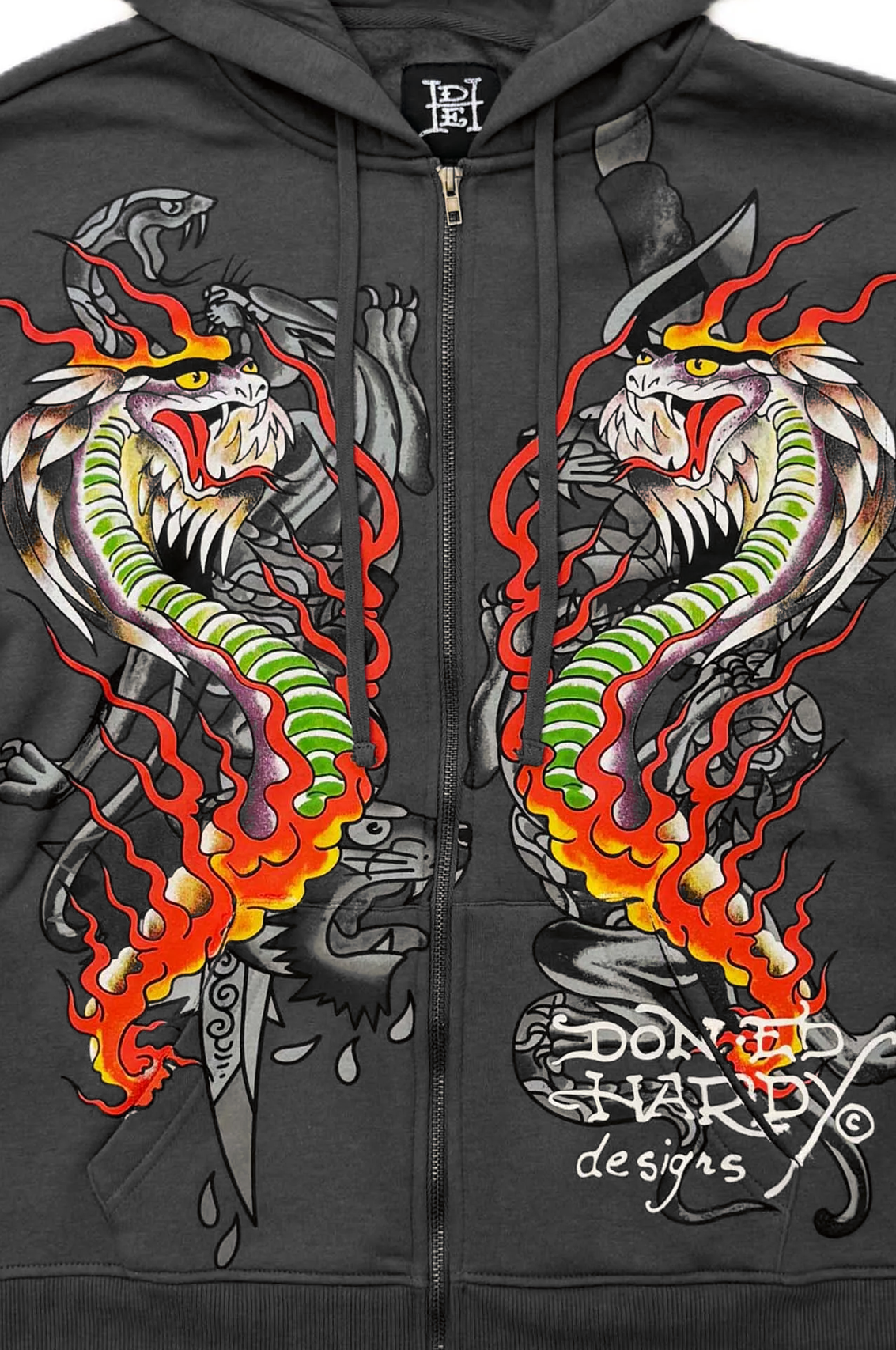 Ed Hardy Dragon Flame Men's Zip Hoodie – Mainland Skate & Surf