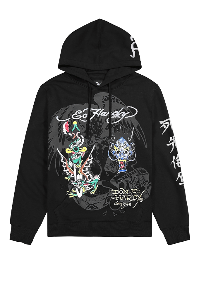 Ed Hardy Dragons Men's Pullover Hoodie