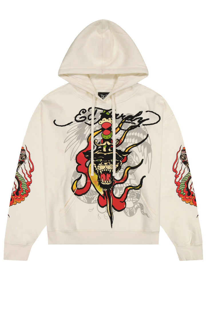 Ed Hardy Tiger Flame Boxy Men's Pullover Hoodie