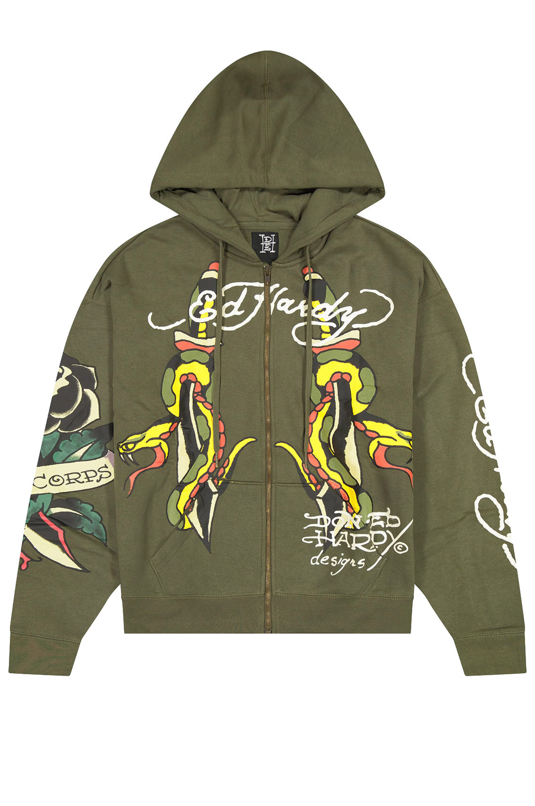 Ed Hardy Snakes Boxy Men's Zip Hoodie