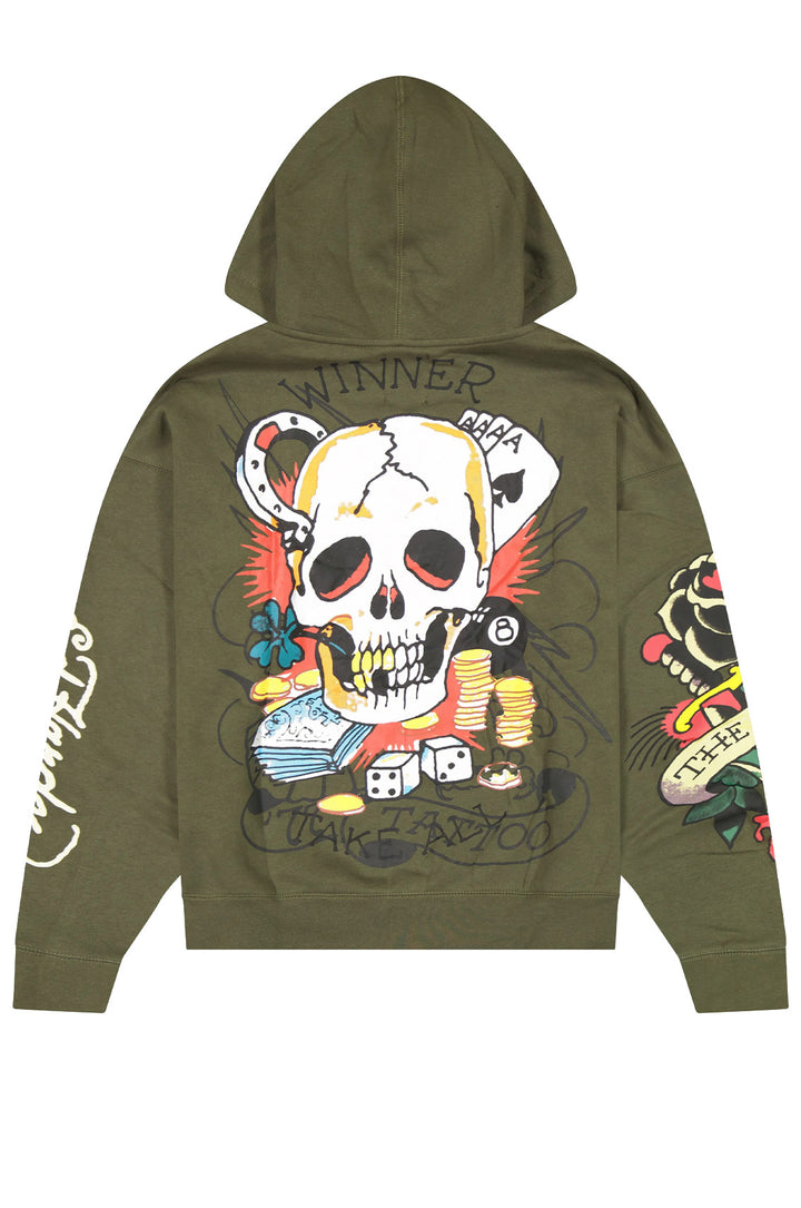 Ed Hardy Snakes Boxy Men's Zip Hoodie