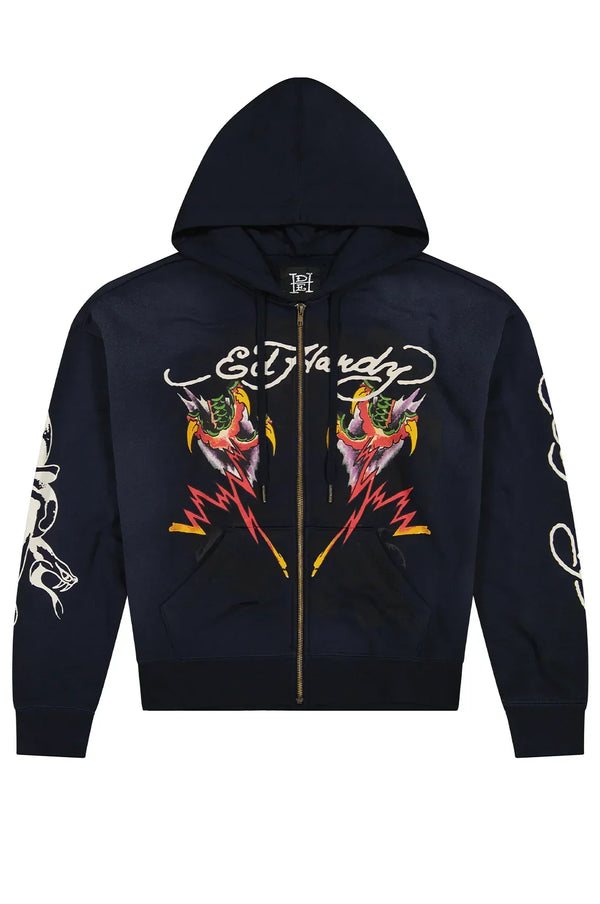 Ed Hardy Tiger Flame Boxy Men's Zip Hoodie – Mainland Skate & Surf
