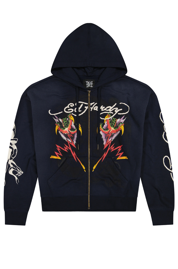 Ed Hardy Tiger Flame Boxy Men's Zip Hoodie – Mainland Skate & Surf