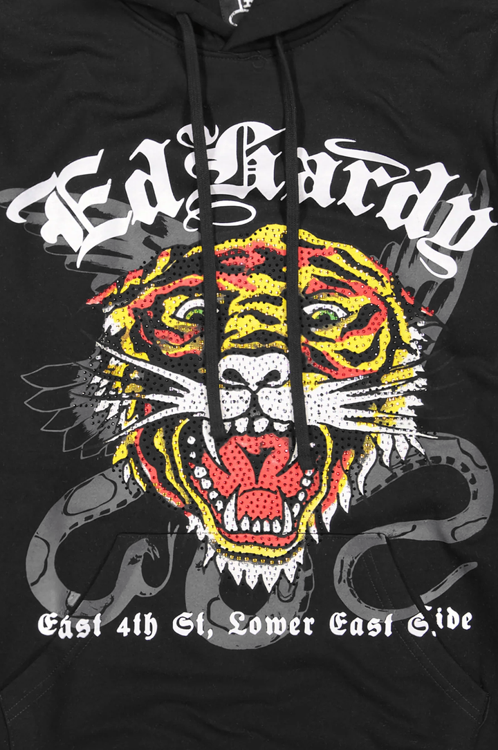 Ed Hardy Tiger Head Men's Pullover Hoodie