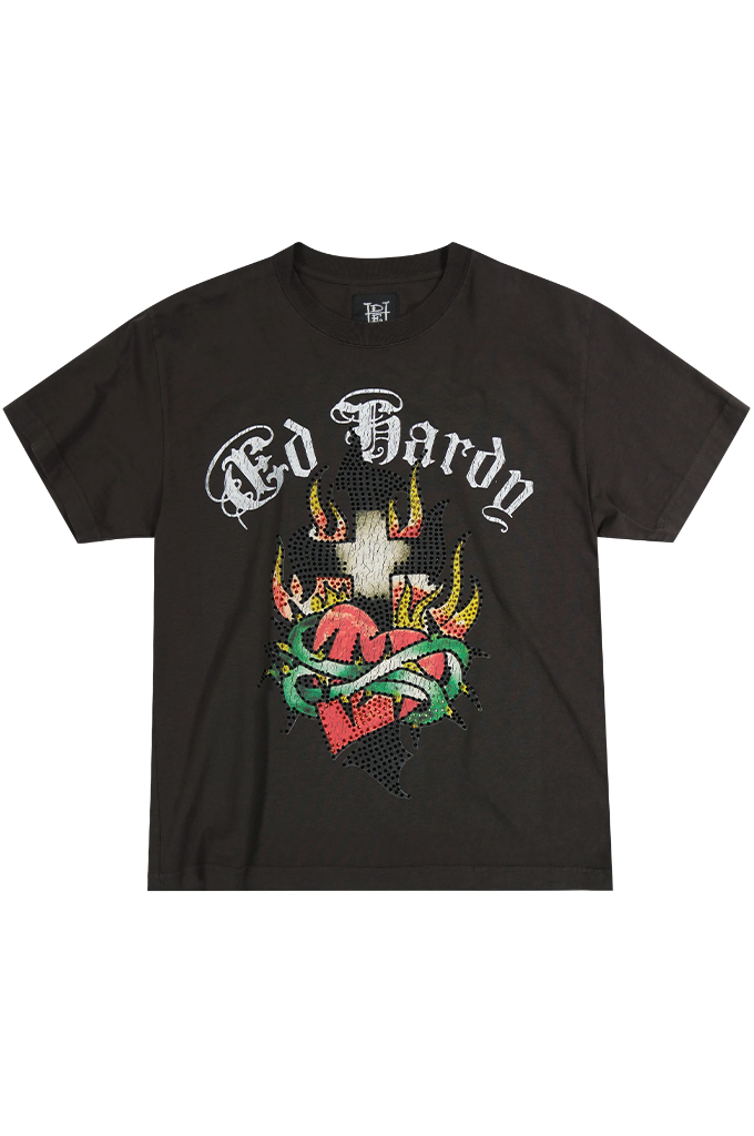 Ed Hardy Cross Heart Men's Short Sleeve Tee