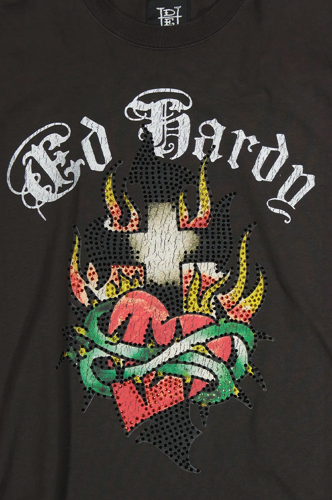 Ed Hardy Cross Heart Men's Short Sleeve Tee