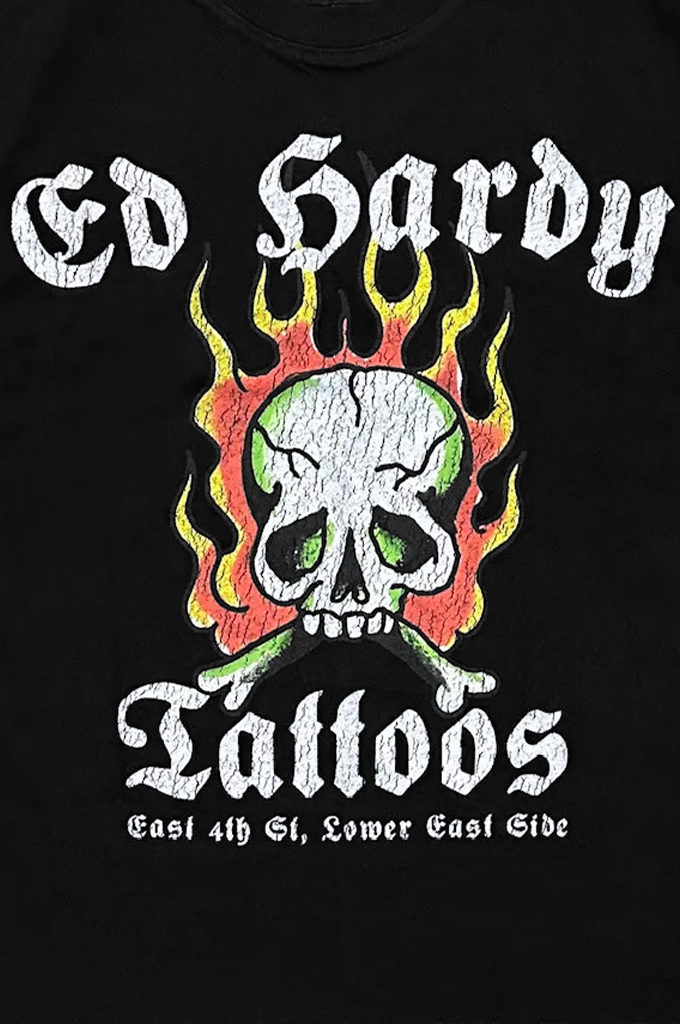Ed Hardy Fire Skull Men's Short Sleeve Tee