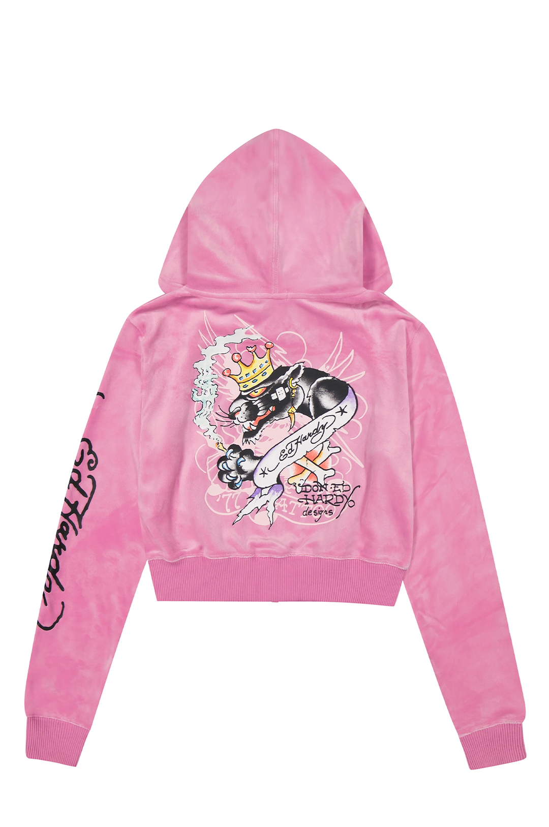 Ed Hardy Panther Crown Velour Women's Zip Hoodie