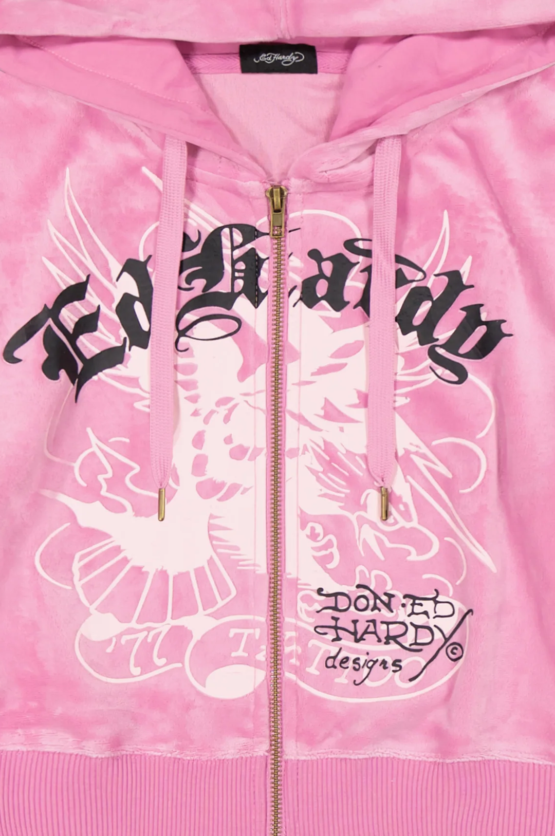 Ed Hardy Panther Crown Velour Women's Zip Hoodie