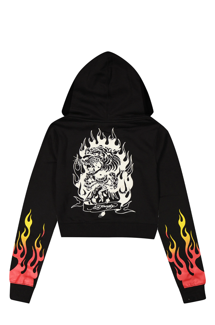 Ed Hardy Tiger Flame Women's Zip Hoodie