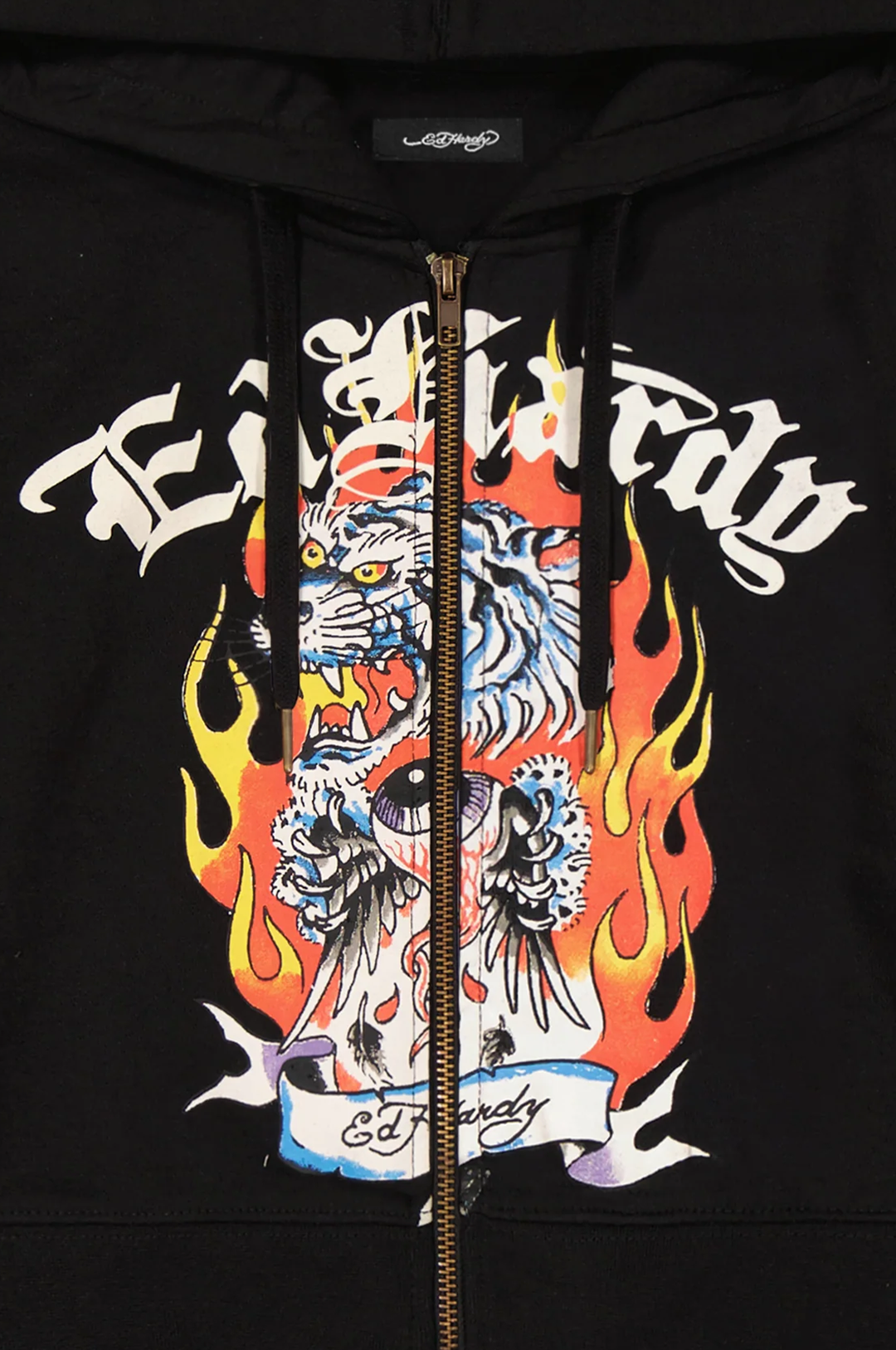 Ed Hardy Tiger Flame Women's Zip Hoodie