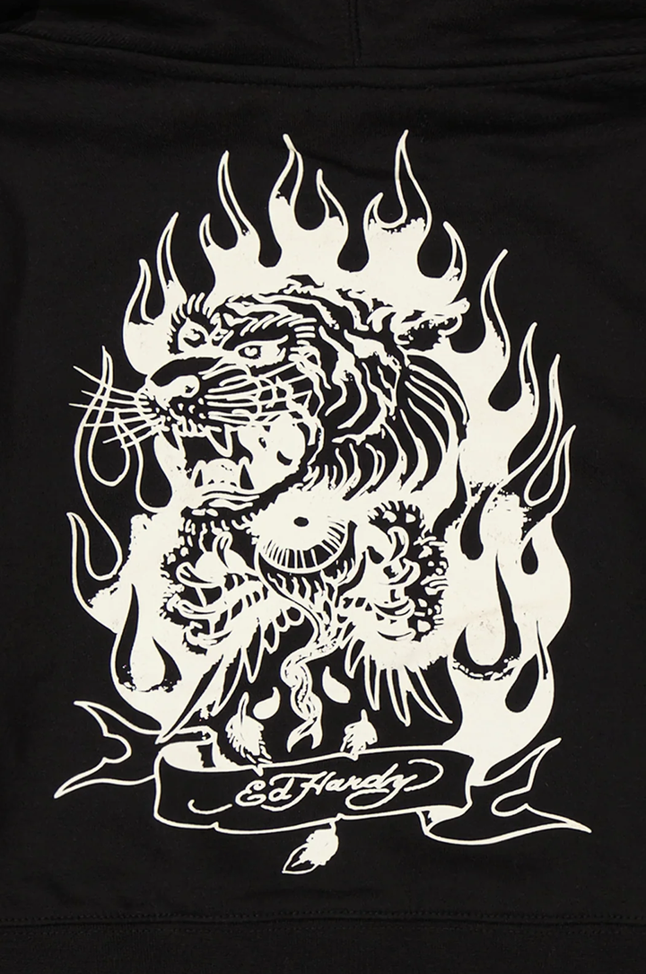 Ed Hardy Tiger Flame Women's Zip Hoodie