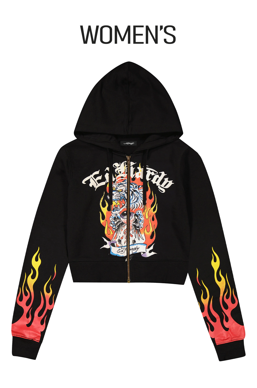 Ed Hardy Tiger Flame Women's Zip Hoodie