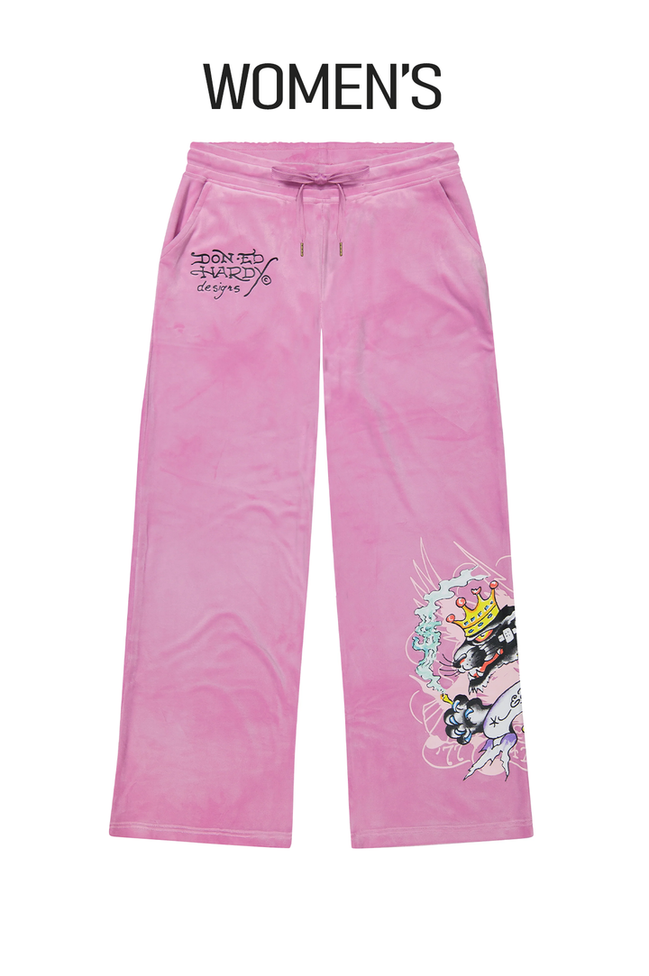 Ed Hardy Panther Crown Velour Women's Sweatpants