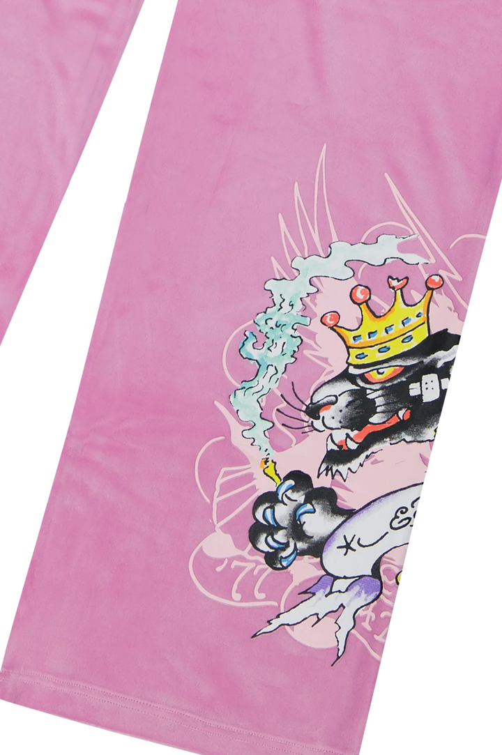 Ed Hardy Panther Crown Velour Women's Sweatpants