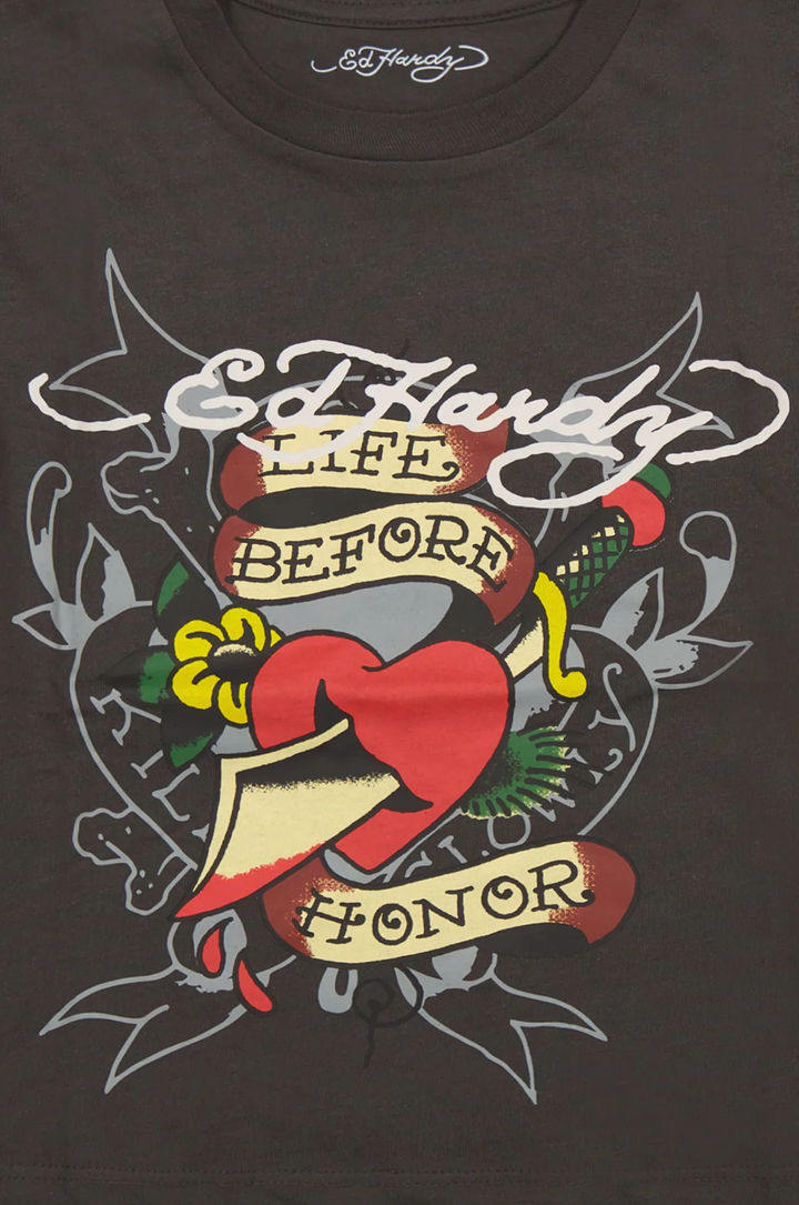 Ed Hardy Honor Heart Women's Baby Tee