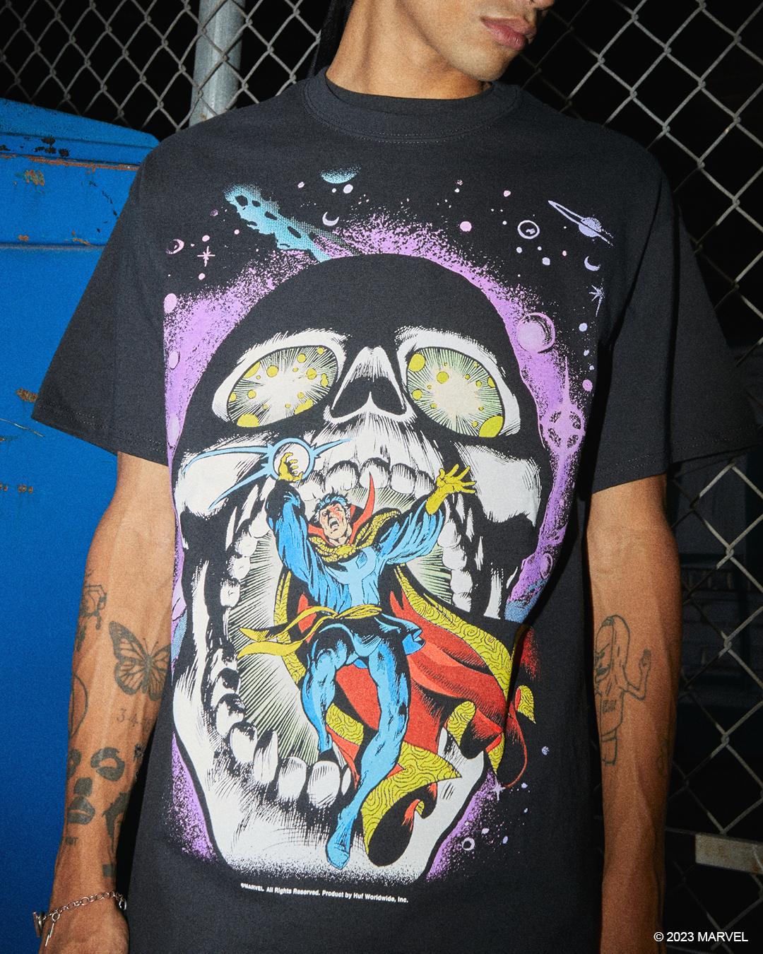 HUF x Avengers Strange Skull SS Tee