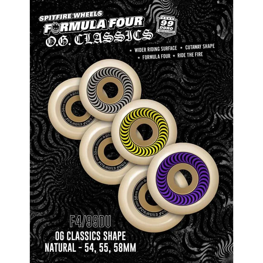 Spitfire F4 99D OG Classics Wheels 54mm – Mainland Skate & Surf Spitfire F4 99D OG Classics Wheels 54mm – Mainland Skate & Surf