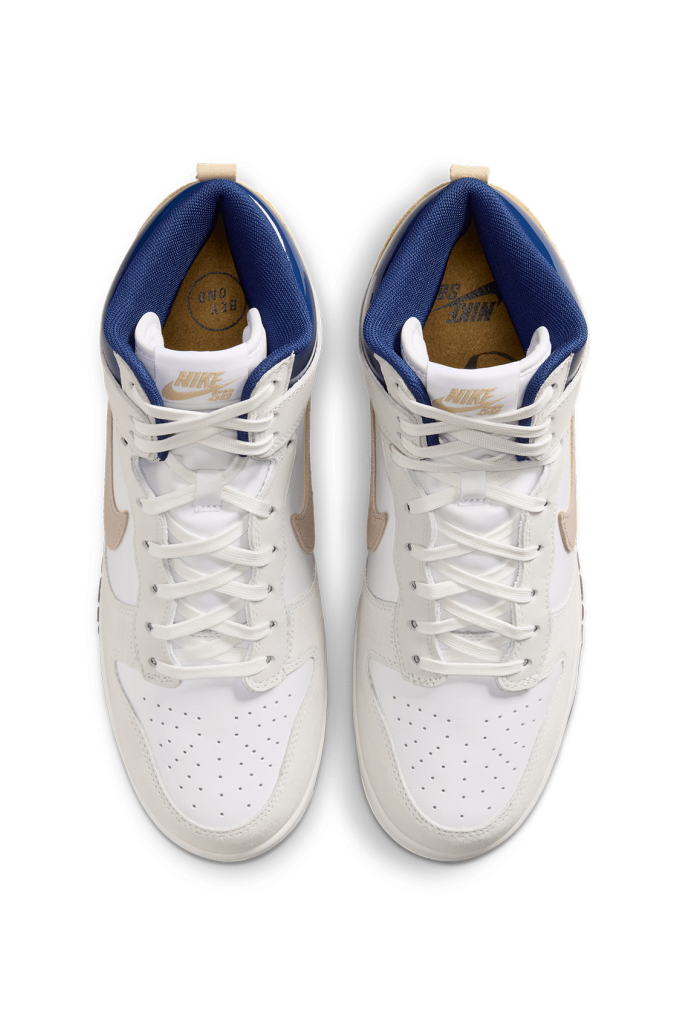Beyond Store x Nike SB Dunk High Pro Quickstrike Skate Shoes (White/Ivory-Sand Dune)