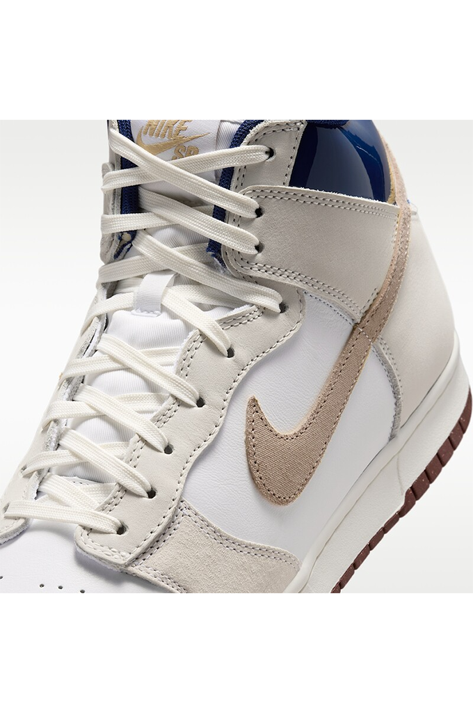 Beyond Store x Nike SB Dunk High Pro Quickstrike Skate Shoes (White/Ivory-Sand Dune)